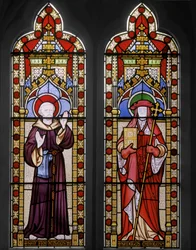 Sv. František z Assisi a sv. Carolus, 1847 (vitráže)