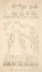 Město dobyté útokem - Vězni zahnáni pryč, z Monuments of Niniveh, hospoda. 1849
