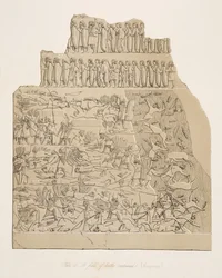 Bitevní pole (Kouyunjik), z knihy Monuments of Nineveh, pub. 1849