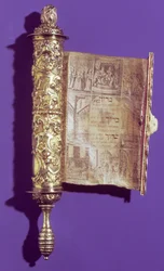 Megillah (Svitek Ester) ve stříbrném pouzdře, Vídeň, kolem roku 1715