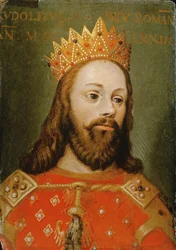 Rudolf I. (1218-91) nekorunovaný císař Svaté říše římské, zakladatel habsburské dynastie (panel)