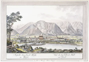 Pohled na Hall in Tirol, 1779-1792