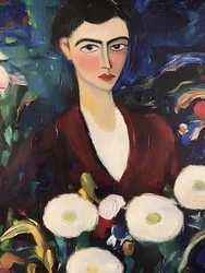 Elegantní žena s květinami