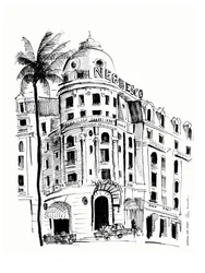 Skica historického hotelu