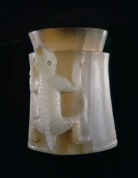 Jar, nalezený na Isla de Sacrificios, Veracruz, Mexiko (onyx)