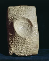 Tablet napsaný v babylonském klínovém písmu pocházející z ruin starověkého Ugaritu (moderní Ras-Shamra)