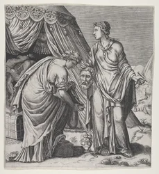 Judith s hlavou Holoferna.