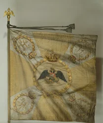 Vlajka svatého Jiří z pěšího pluku v době Mikuláše I., 1830-1840