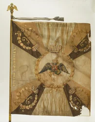Vlajka svatého Jiří Moskevského pěšího pluku v době Mikuláše I., 1830-1840