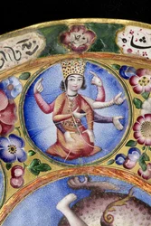 Mísa s víčkem, podšálek a lžíce s astrologickým zdobením, počátek 19. století