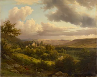 Lucemburský venkov s výhledem na hrad Berg