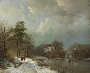 Zimní krajina, Holandsko, 1833