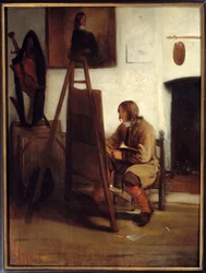 Mladý malíř ve své dílně Malba Barenta Fabritia (1624-1673)
