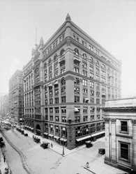 Rookery Building, Chicago, Illinois, USA, cca 1905 (černobílá fotografie)