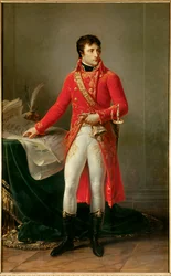 Celopostavný portrét Napoleona Bonaparta jako prvního konzula (1769-1821). Obraz Antoina Jeana Grosa (1771-1835). 1802. Paříž, Muzeum Čestné legie