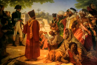 Generál Bonaparte zdobí káhirské rebely v roce 1798. 1808 (olej na plátně)