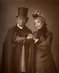 Američtí herci James Lewis a Ann Gilbert ve filmu A Night Off, 1886