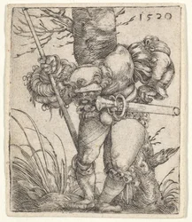 Ohýbání vojáka opírajícího se o strom, 1520.