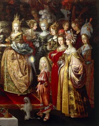 Stětí sv. Jana Křtitele a Herodova hostina, obraz Bartoloměje Strobela mladšího (1591-1660), detail, olej na plátně, 280x952 cm, Polsko