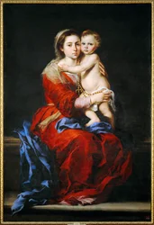 Panna Maria s růžencem (malba na plátně)
