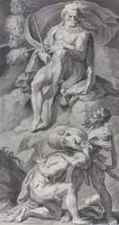 Deska 8: Odysseus přijímající větry v koženém sáčku z Aeolus, 1756