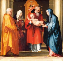 Představení Ježíše v chrámu (detail)