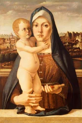 Madona s dítětem, od Bartolomea Montagna (asi 1450-1523), 60x42 cm