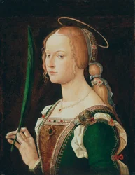 Svatá Justina z Padovy, kolem roku 1490 (olej na dřevě)