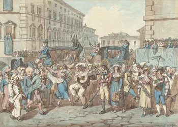 Karneval v Římě, ilustrace pro Římské kroje a zvyky