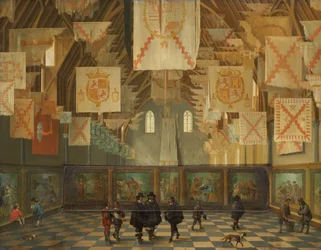 Ridderzaal z Binnenhofu během Velkého sněmu v roce 1651,