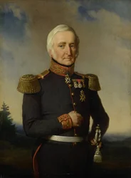 Huibert Gerard Baron Nahuys van Burgst (1782-1858). Člen Rady Nizozemské východní Indie v uniformě hlavního generála titulárního