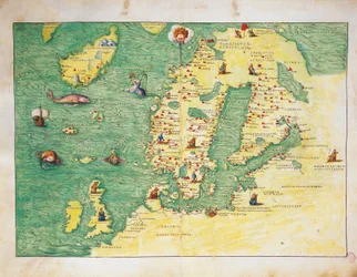 Severní Evropa, z Atlasu světa ve třiceti třech mapách, od Battisty Agnese