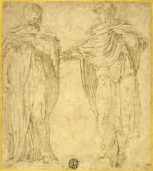 Dvě stojící zahalené postavy (sv. Jan a Magdaléna)
