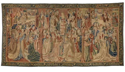 Gobelín, Triumph of the Virgin nebo Madonna, vyrobený v Bruselu, Belgie, cca 1500 (vlna a hedvábí)