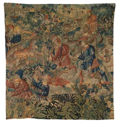 Metsästyskohtauksia kuvaava kuvakudos, mahdollisesti Tournaista, n. 1500 (villa)