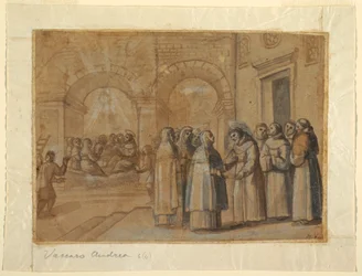 Kresba, Setkání svatých Františka a Kláry, asi 1630