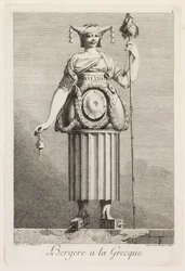 Maškaráda à la Grecque: Pastýřka à la Grecque Plate 4, 1771.