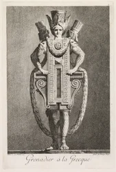 Maškaráda à la Grecque: Grenadier à la Grecque Plate 3, 1771.