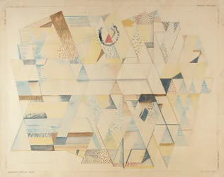 Futuristická zahrada, 1937 (akvarel na papíře)