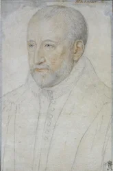 Portrét Pierra de Ronsarda (1524-1585) par Foulon, Benjamin (asi 1550-asi 1612). Černá křída a sangvinik na papíře, rozměr : 33x23, 2. polovina 16. stol., Státní Ermitáž, Petrohrad