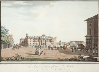 Pohled na Michaelův palác v Petrohradě, cca 1806