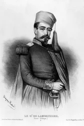 Portrét Louis Juchault de Lamoriciere (1806-1865), francouzský generál (kresba)
