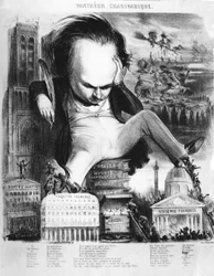 Victor Hugo (1802 - 1885), francouzský spisovatel, karikatura Benjamina.