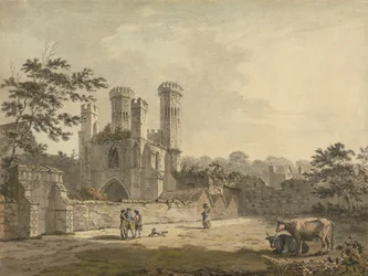 Jihovýchodní pohled na bránu kláštera svatého Augustina, Canterbury, Kent