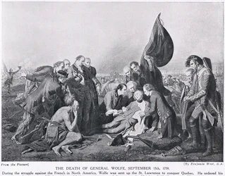 Smrt generála Wolfa, 13. září 1759, ilustrace z 
