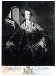 Portrét Charlese Watsona-Wentwortha, druhého markýze z Rockinghamu (1730-82), vyrytý Richardem Houstonem (1721-75)