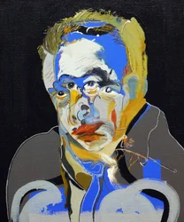 50 významných spisovatelů historie : Albert Camus, 2015 (olej a akryl na plátně)