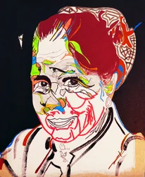 50 významných spisovatelů v historii : Marguerite Yourcenar, 2015 (olej a akryl na plátně)