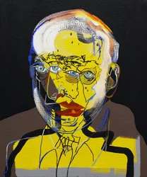 50 významných spisovatelů v historii : Pablo Neruda, 2015 (olej a akryl na plátně)