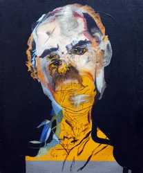 50 významných spisovatelů v dějinách : Philip Roth, 2015 (olej a akryl na plátně)